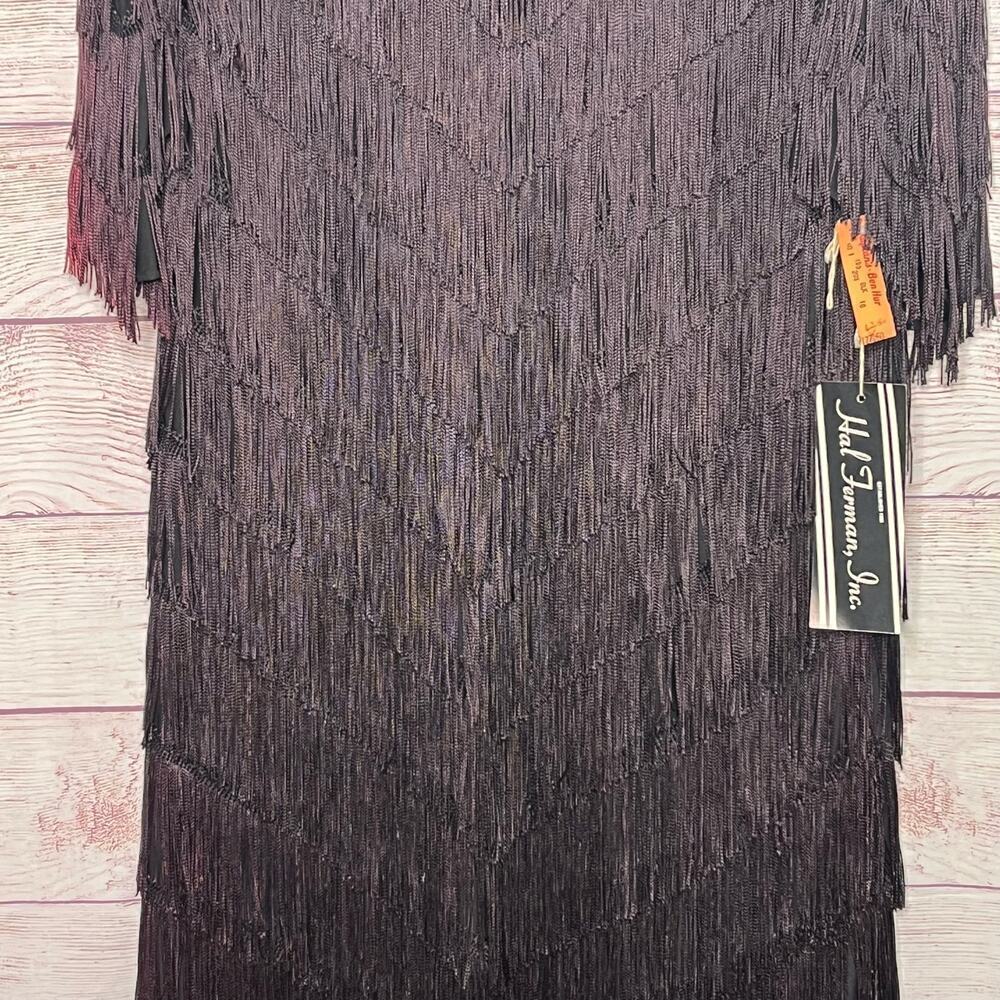 Vintage Hal Ferman Fringe Shift Ombre 1920's Party Gatsby Flapper Dress Size 16 - Picture 8 of 16